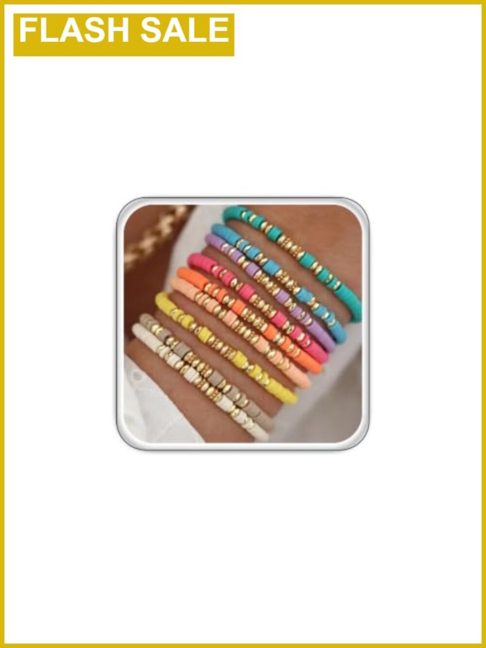 Boho Heishi Clay Bead Stretch Bracelets Set Stackable Friendship Party Favors